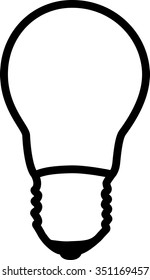 light bulb black and white, light, vector