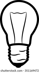 light bulb black and white, light, vector