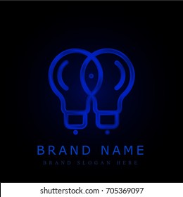 Light bulb blue chromium metallic logo
