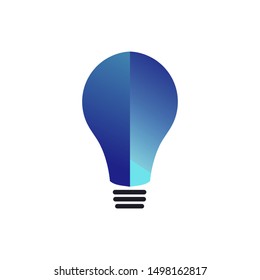 light bulb blue design logo template