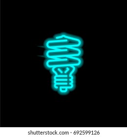 Light bulb blue glowing neon ui ux icon. Glowing sign logo vector