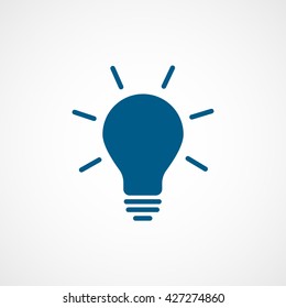 Light Bulb Blue Icon On White Background