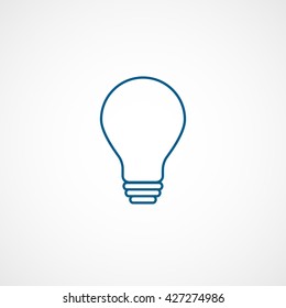 Light Bulb Blue Icon On White Background