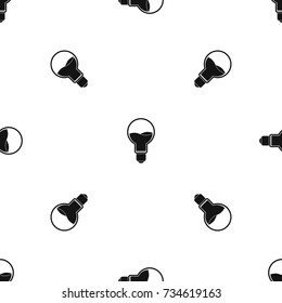 Light bulb with blue water inside pattern repeat seamless in black color for any design. Vector geometric illustration