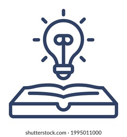 Light bulb with book, flat design of creative Knowledge
