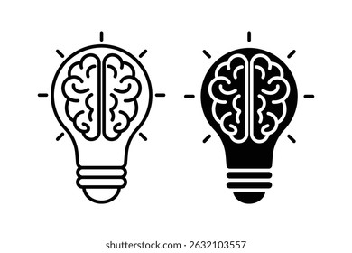 light bulb with Brain icon