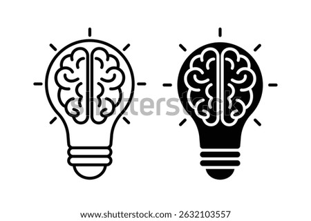 light bulb with Brain icon