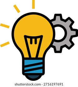 Lâmpada com ícone do cérebro. Conceito de ideias brilhantes e atividade intelectual. Símbolo da sabedoria e do processo de descoberta