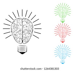 Light bulb with a brain icon, creative idea design concept, Innovation Concept, vector Illustration