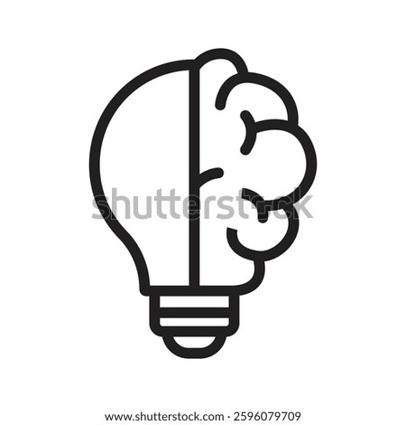 light bulb with brain icon illustration 