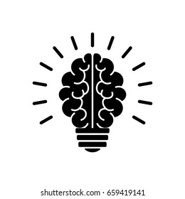 Human Brain Sparkling Symbol Icon Creative Stock Vector (Royalty Free ...