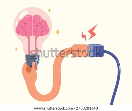 Light bulb brain of learning, up skill and education vector illustration.