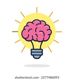 Light bulb with a brain on it
