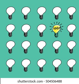 Light bulb with brain pattern, idea concept