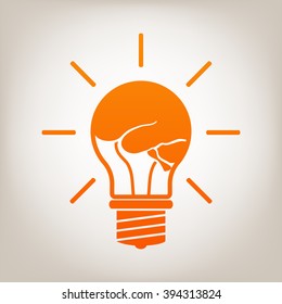 Light bulb with brain symbol - new ideas.