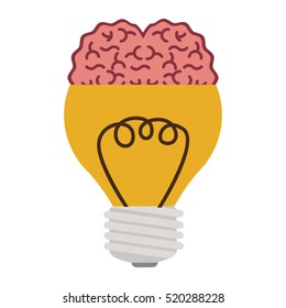 light bulb with brain in top
