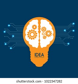 light bulb and brainer idea concept vector.