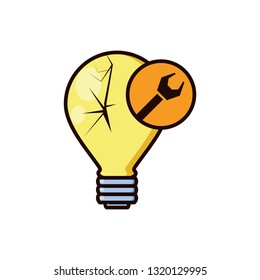 light bulb broken with wrench