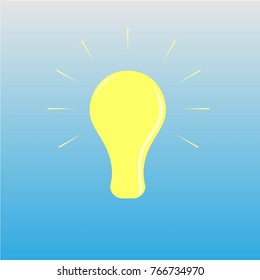 A light bulb burning on a pleasant background.
