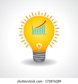 Light bulb with business graph stock vector