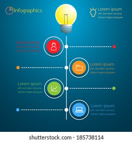 Light bulb business idea infographic modern design. Vector illustration.