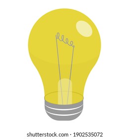 light bulb, business idea vector illustration, incandescent