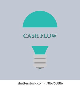 Light bulb. Business illustration with the inscription:cash flow