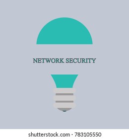 Light bulb. Business illustration with the inscription:network security