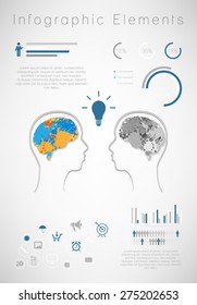 Light bulb with business success strategy plan idea, Inspiration concept modern design template workflow layout, diagram, step up options, Vector illustration