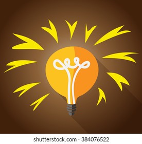 Light bulb - business vector icon, long shadow, flat design