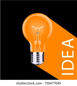 Light bulb - business vector icon, long shadow, flat design