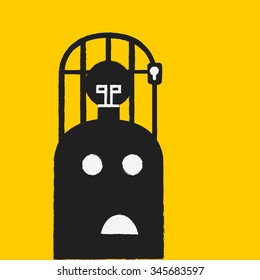 Light bulb in a cage, business concept