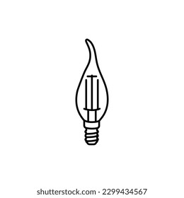 Light bulb candle black line icon. Pictogram for web page, mobile app, promo.