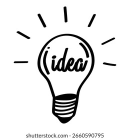 Light Bulb. Cartoon doodle lighting