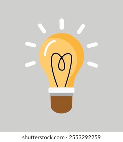 Light bulb in Cartoon Flat style vector