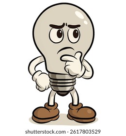 light bulb. cartoon style light bulb thinking vector and illustration, isolated on white background