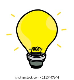 light bulb / cartoon vector and illustration, hand drawn style, isolated on white background.
