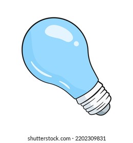 Light bulb. Cartoon. Vector illustration. Isolated on white background