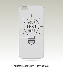 light bulb case for phone vector illustration.