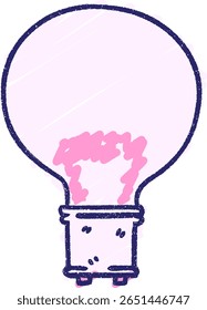 Light Bulb Chalk Drawing in bright neon color