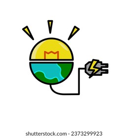 light bulb character design with the concept of natural energy and energy saving