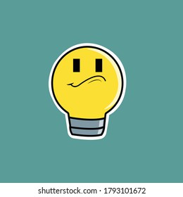 Light Bulb Character Vector for Icon and Sticker