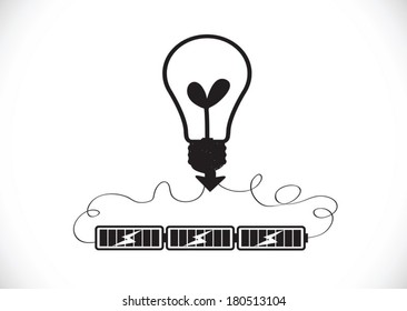 Light bulb Charging Battery Power Idea design