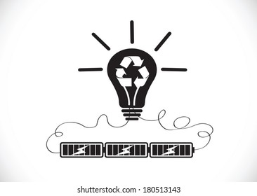 Light bulb Charging Battery Power Idea design