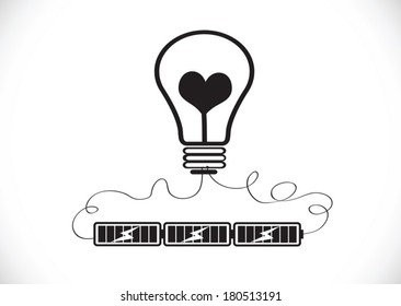 Light bulb Charging Battery Power Idea design