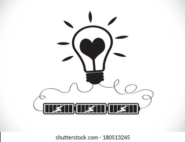 Light bulb Charging Battery Power Idea design