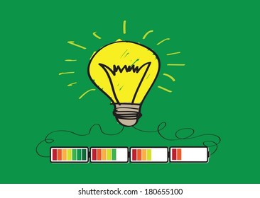 Light bulb Charging Battery Power Idea design