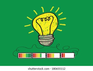 Light bulb Charging Battery Power Idea design