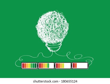 Light bulb Charging Battery Power Idea design