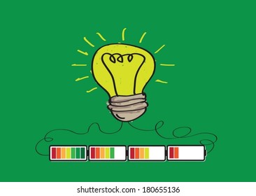 Light bulb Charging Battery Power Idea design